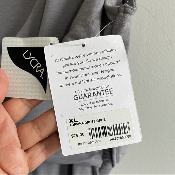 NEW. Athleta Adriana Sleeveless Wrap Dress Light Gray Size XL - Picture 7 of 8